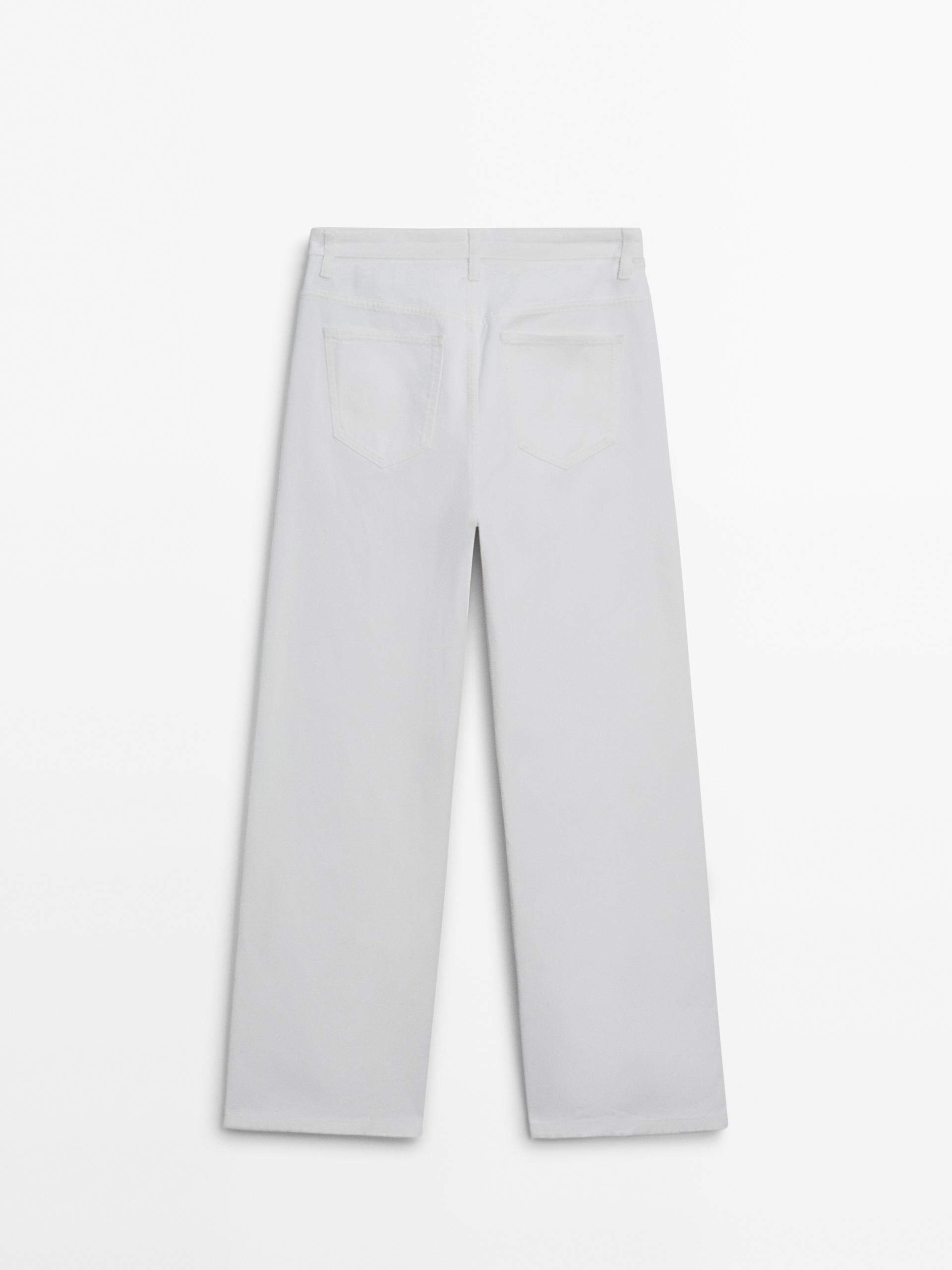 ZARA WOMAN NWT SS23 OYSTER WHITE HIGH-WAISTED PANTS ALL SIZES 7901/532