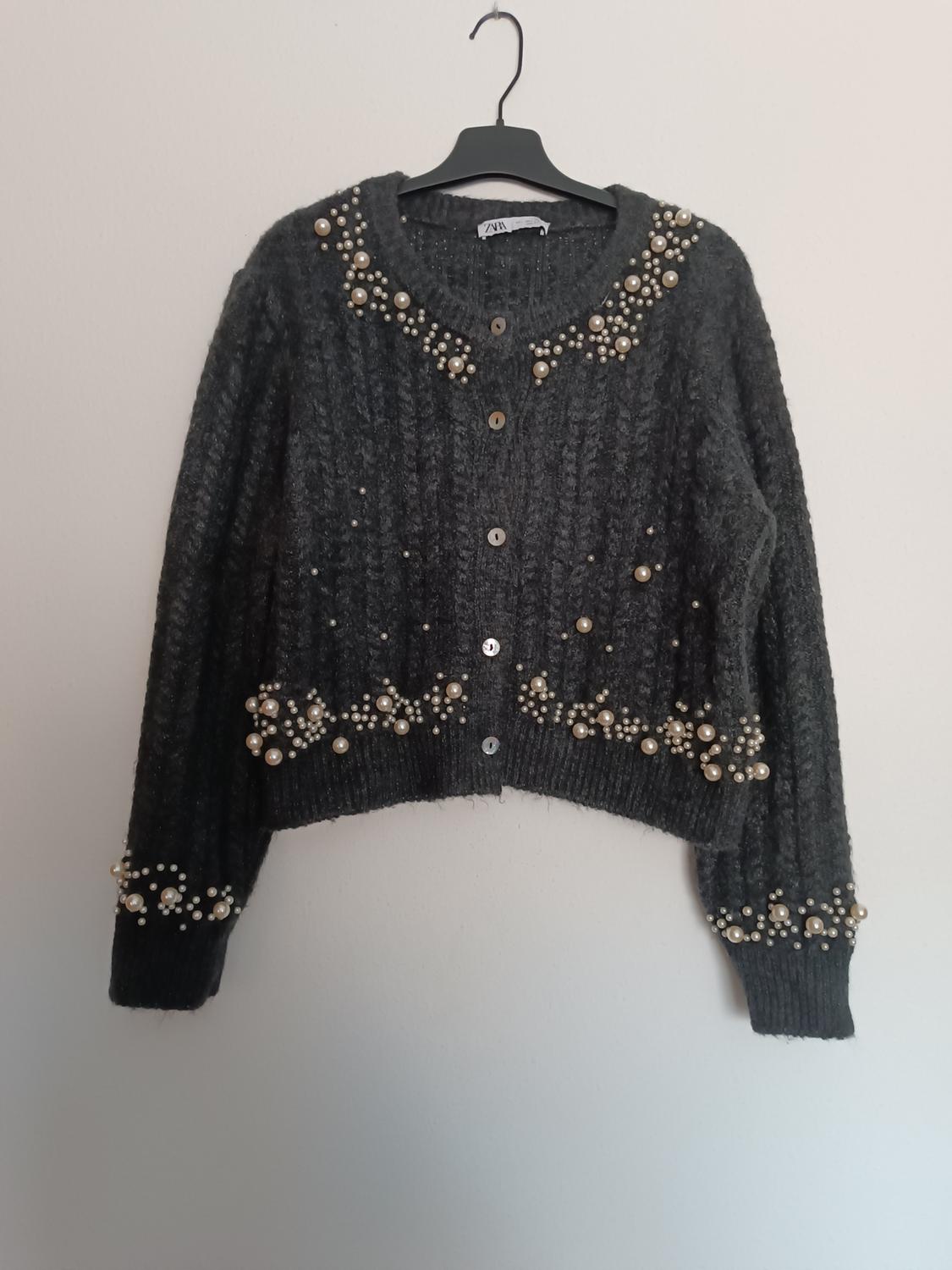 KNIT CARDIGAN WITH FAUX PEARLS - Image 2