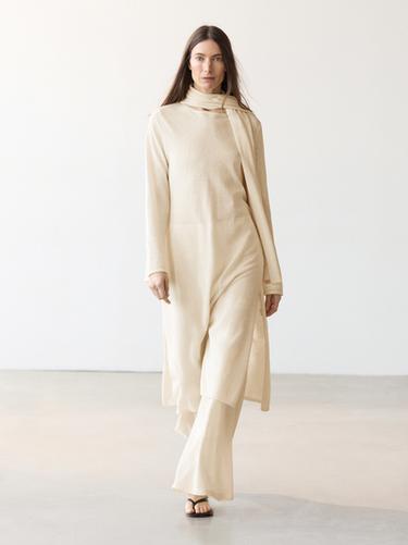 Robe tunique fluide total look - Jaune de Zara - Image 0