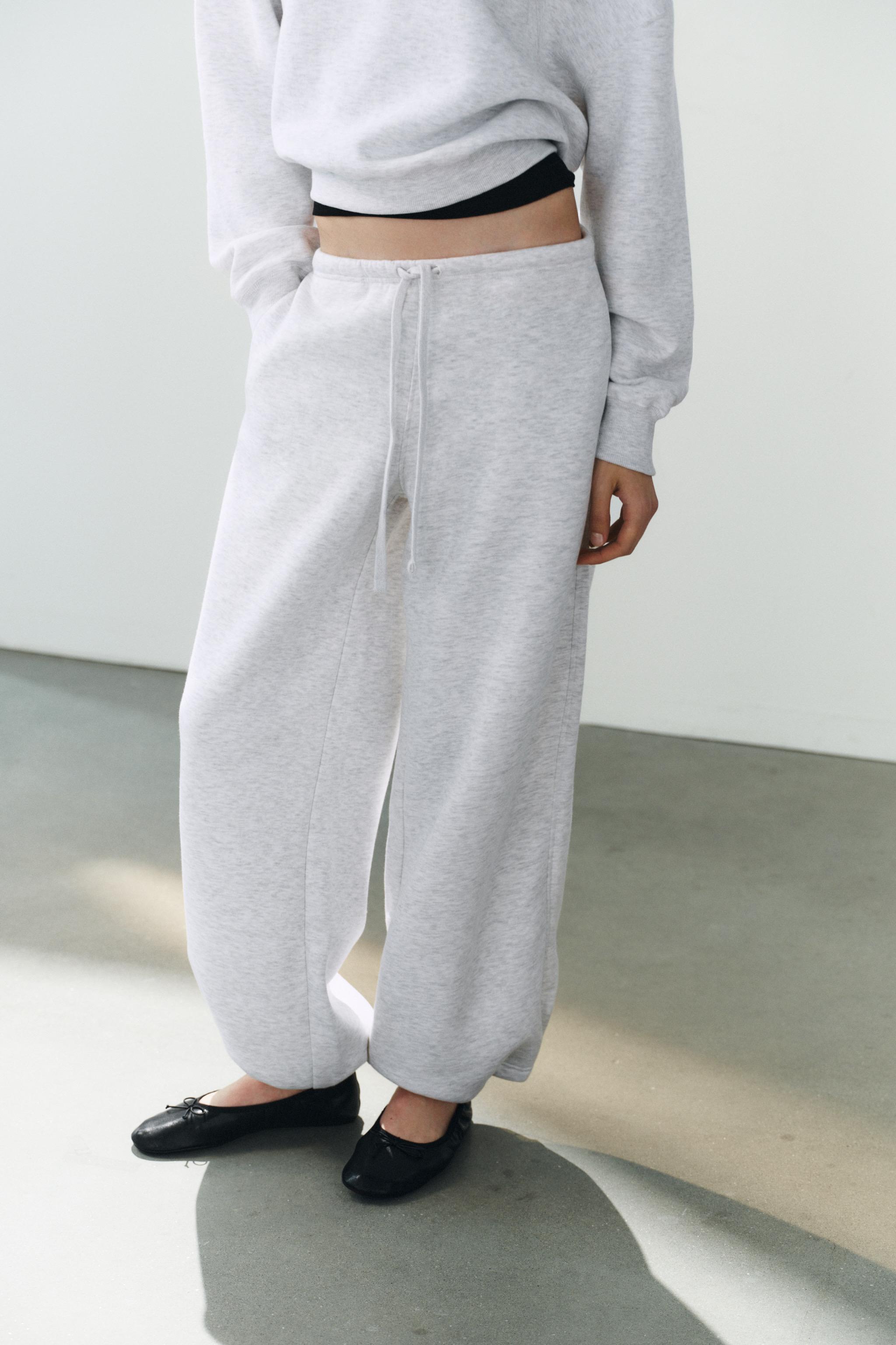Женские брюки Zara BASIC STRAIGHT-LEG SWEATPANTS WITH ADJUSTABLE HEM — фото 2