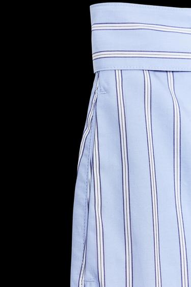 STRIPED BERMUDA SHORTS WITH BELT - striped by Zara