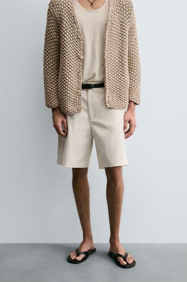 BERMUDA CHINO RELAXED FIT - Branco-marfim da Zara - Imagem 0