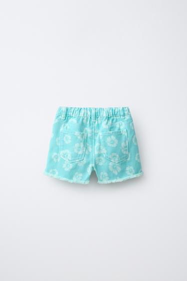 SHORT SERGÉ MOM FIT À FLEURS - Turquoise de Zara - Image 1