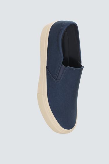FABRIC LACELESS TRAINERS - Dark Blue by Zara - Image 3
