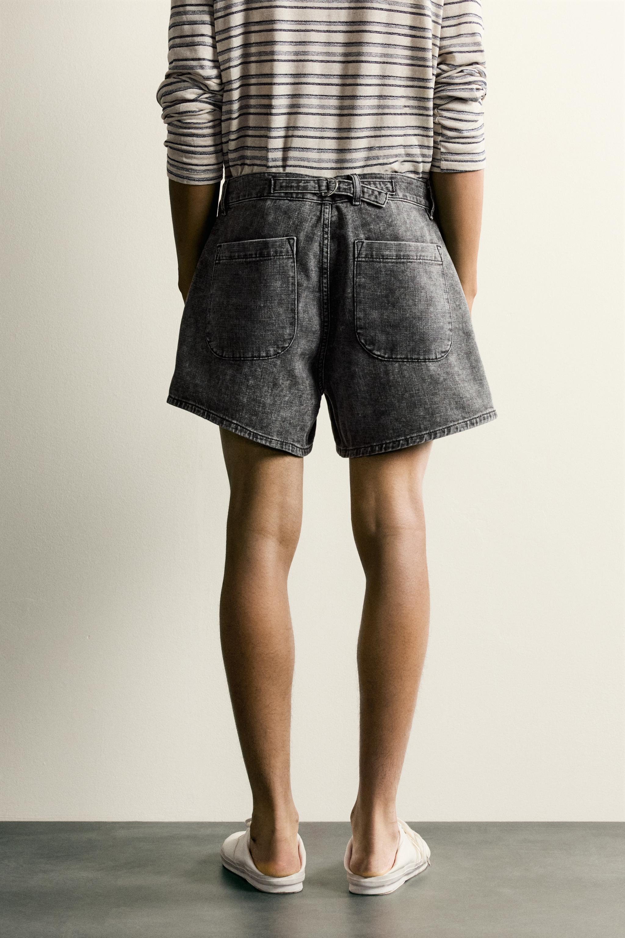 ACID WASH DENIM SHORTS