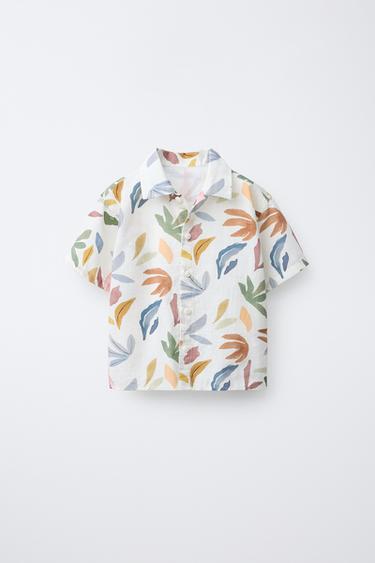 CAMISA HOJAS - Multicolor de Zara