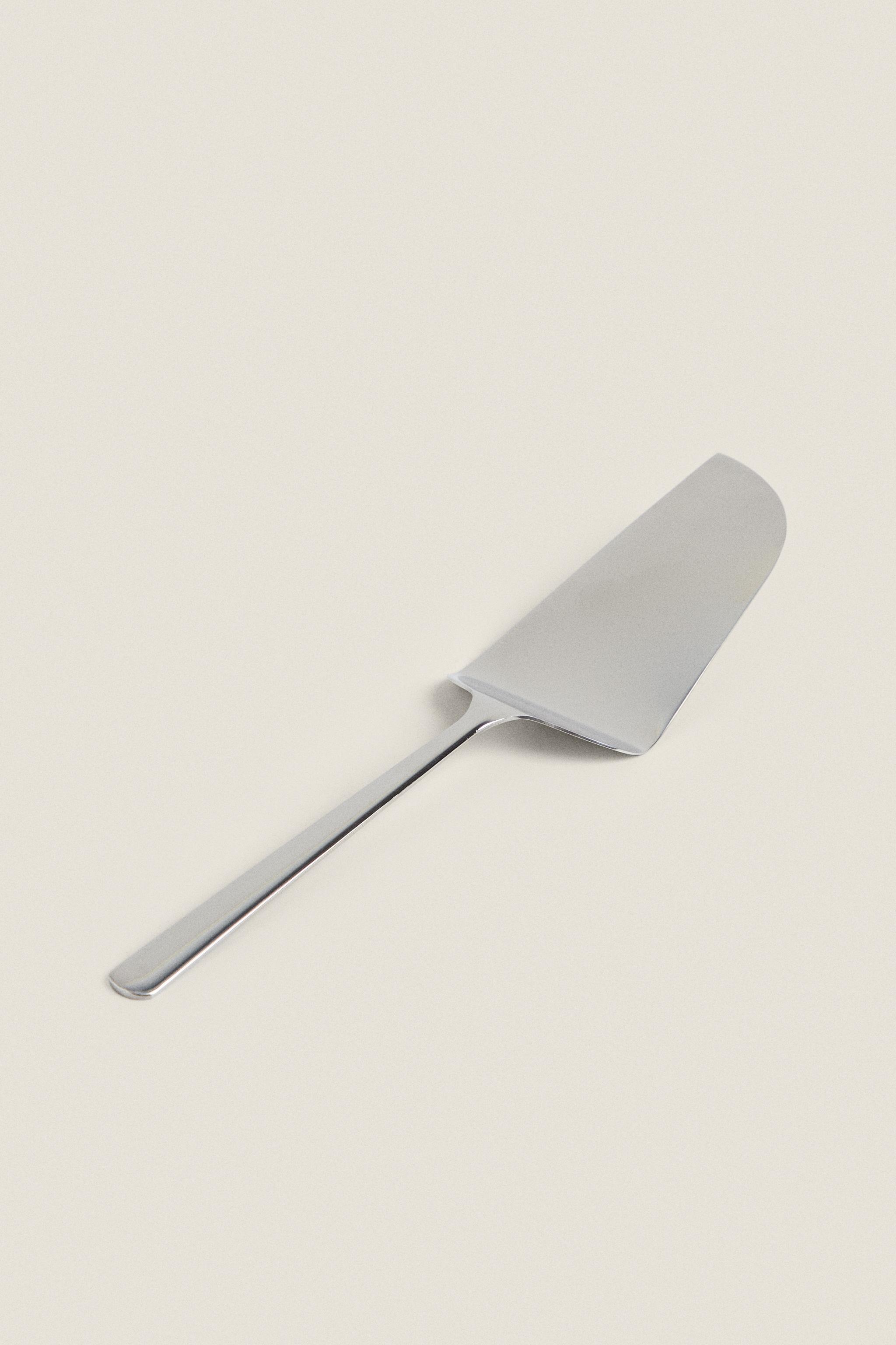POLISHED STEEL CAKE SERVER — Multicolored