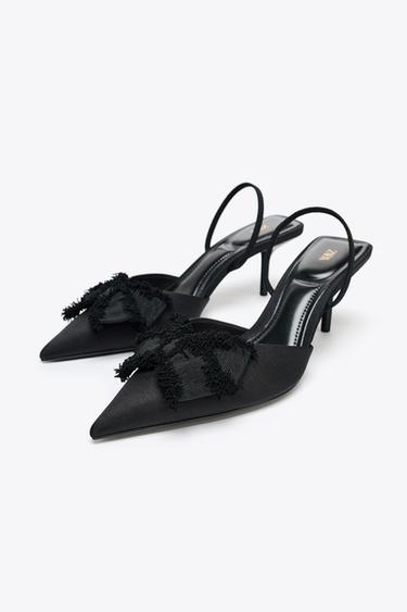 BOW SLINGBACK HEELS - Black by Zara - Image 3