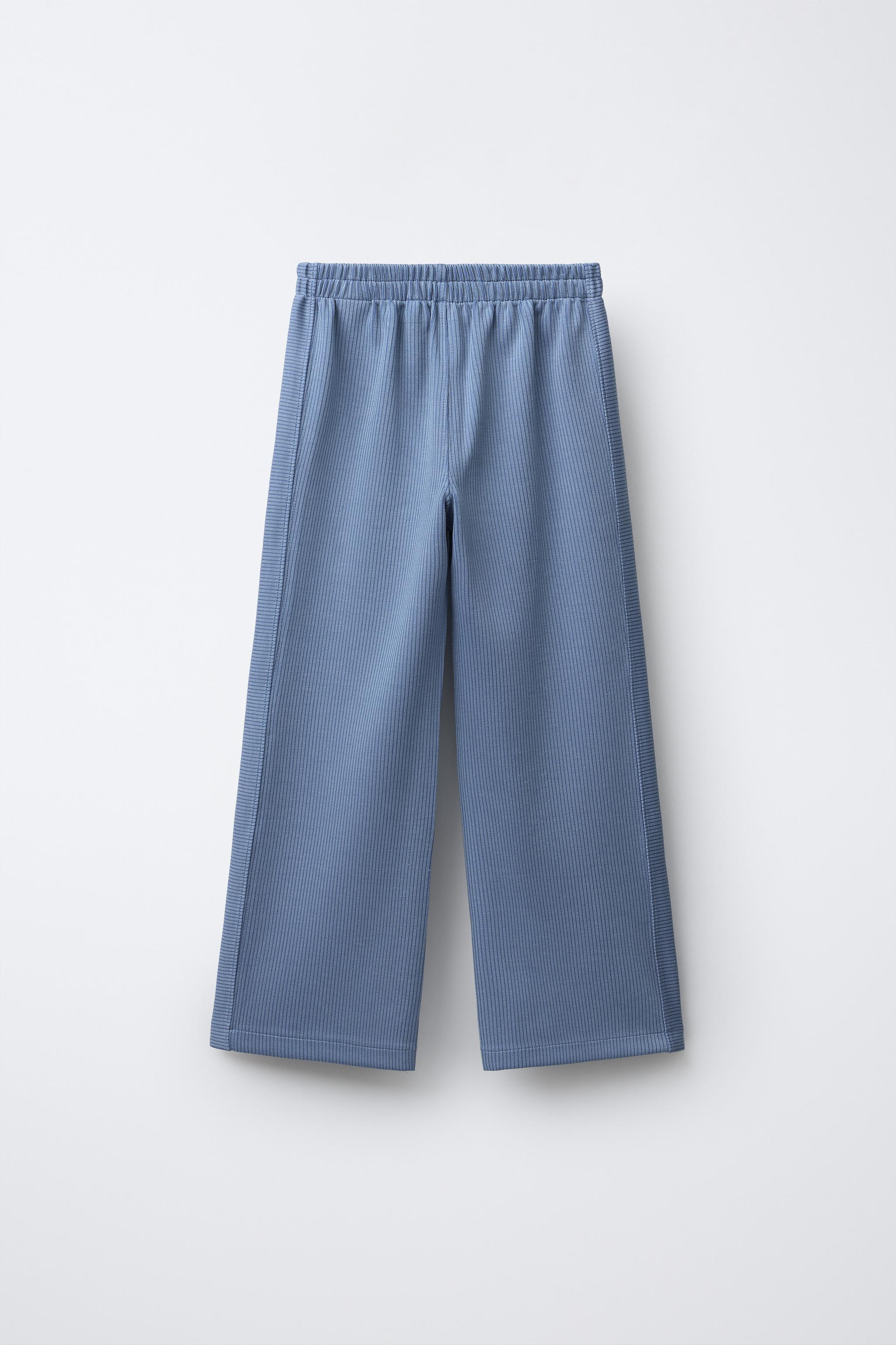 PANTALON CÔTELÉ À JAMBES LARGES AVEC MODAL