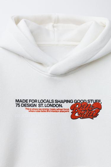 SLOGAN PRINT HOODIE - Ecru by Zara - Image 2