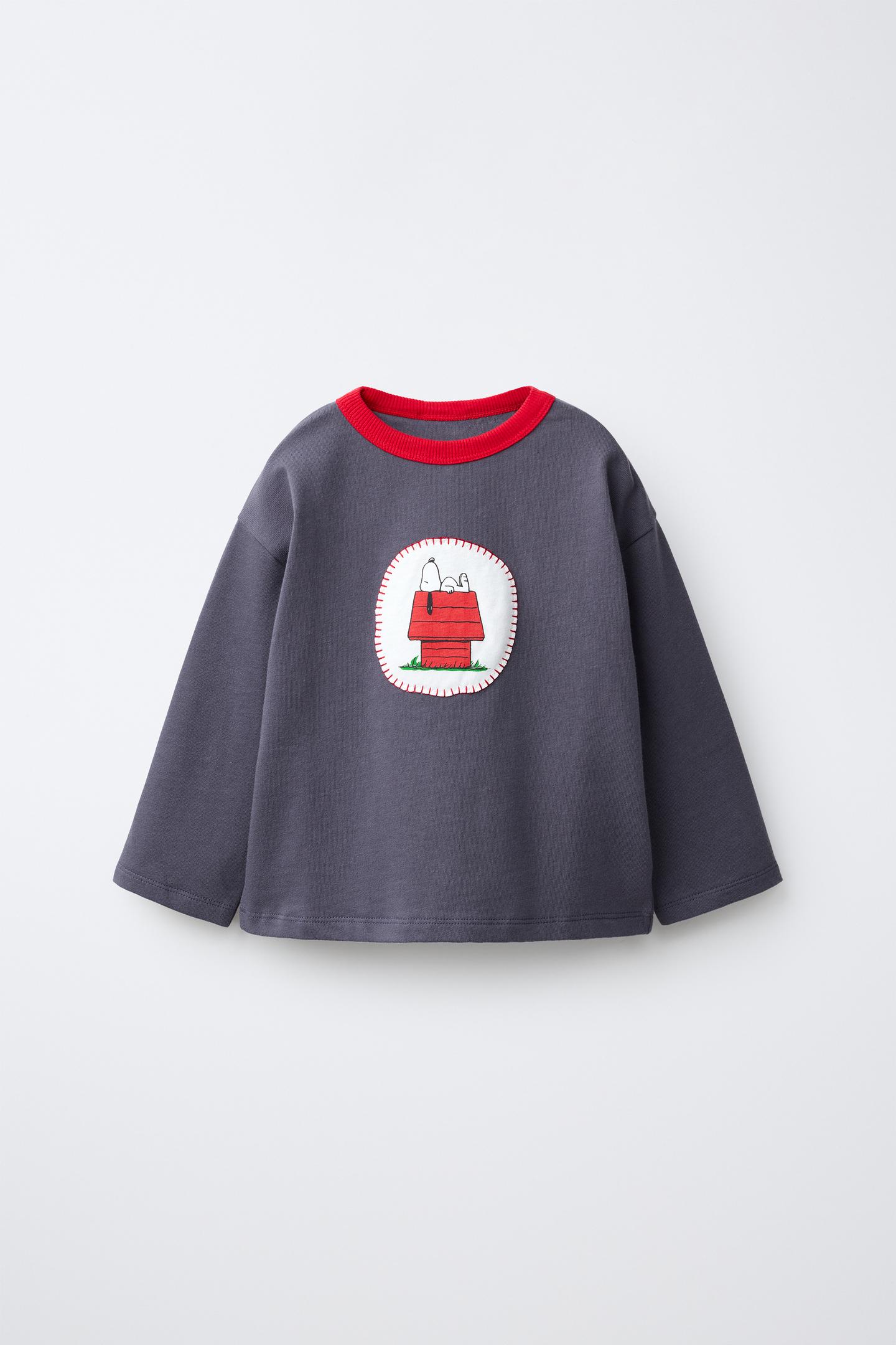 Детская футболка Zara Snoopy Peanuts™ Patch, цвет: Синий — фото 1