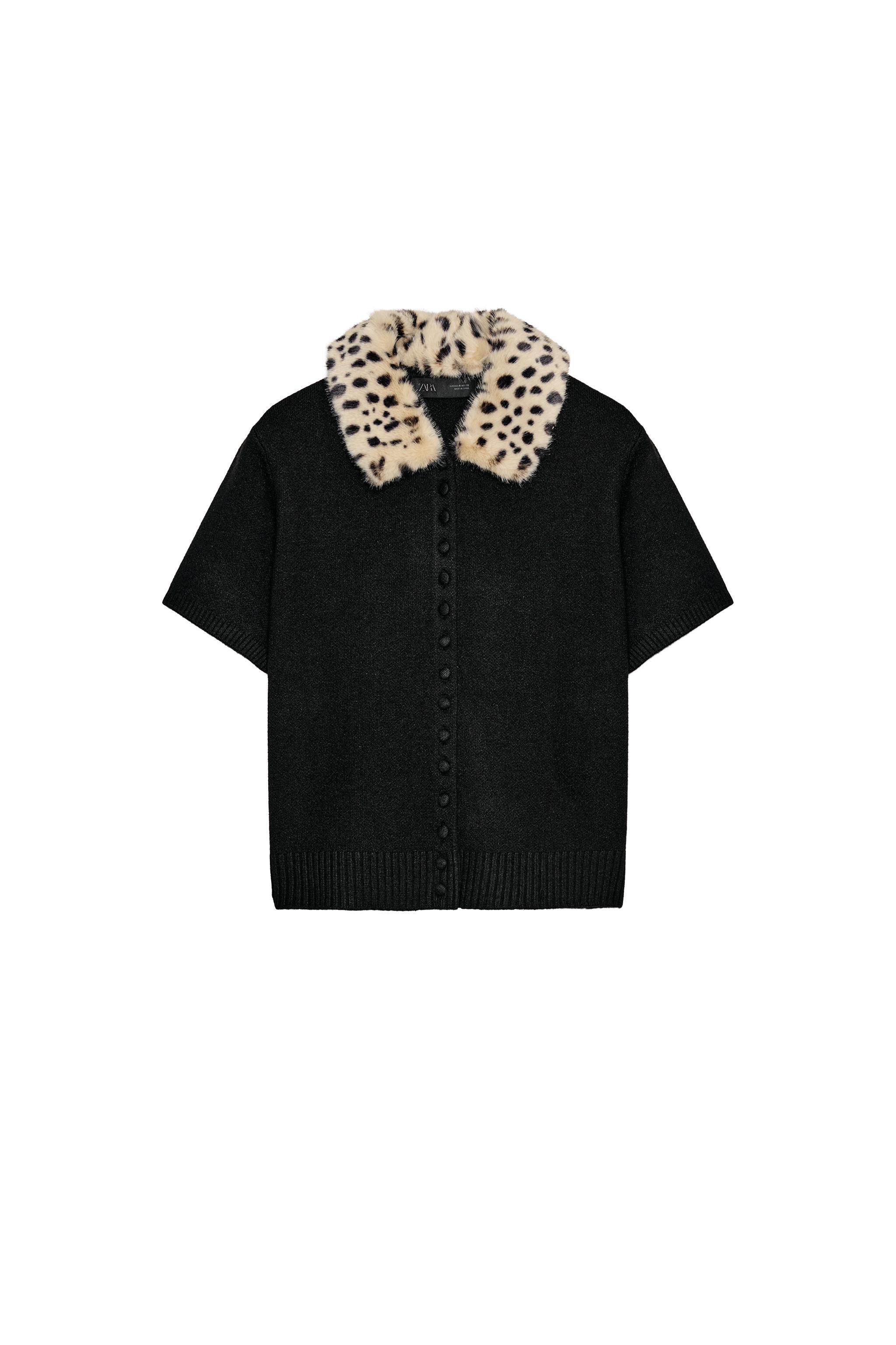 CHAQUETA PUNTO CUELLO DESMONTABLE EFECTO PELO