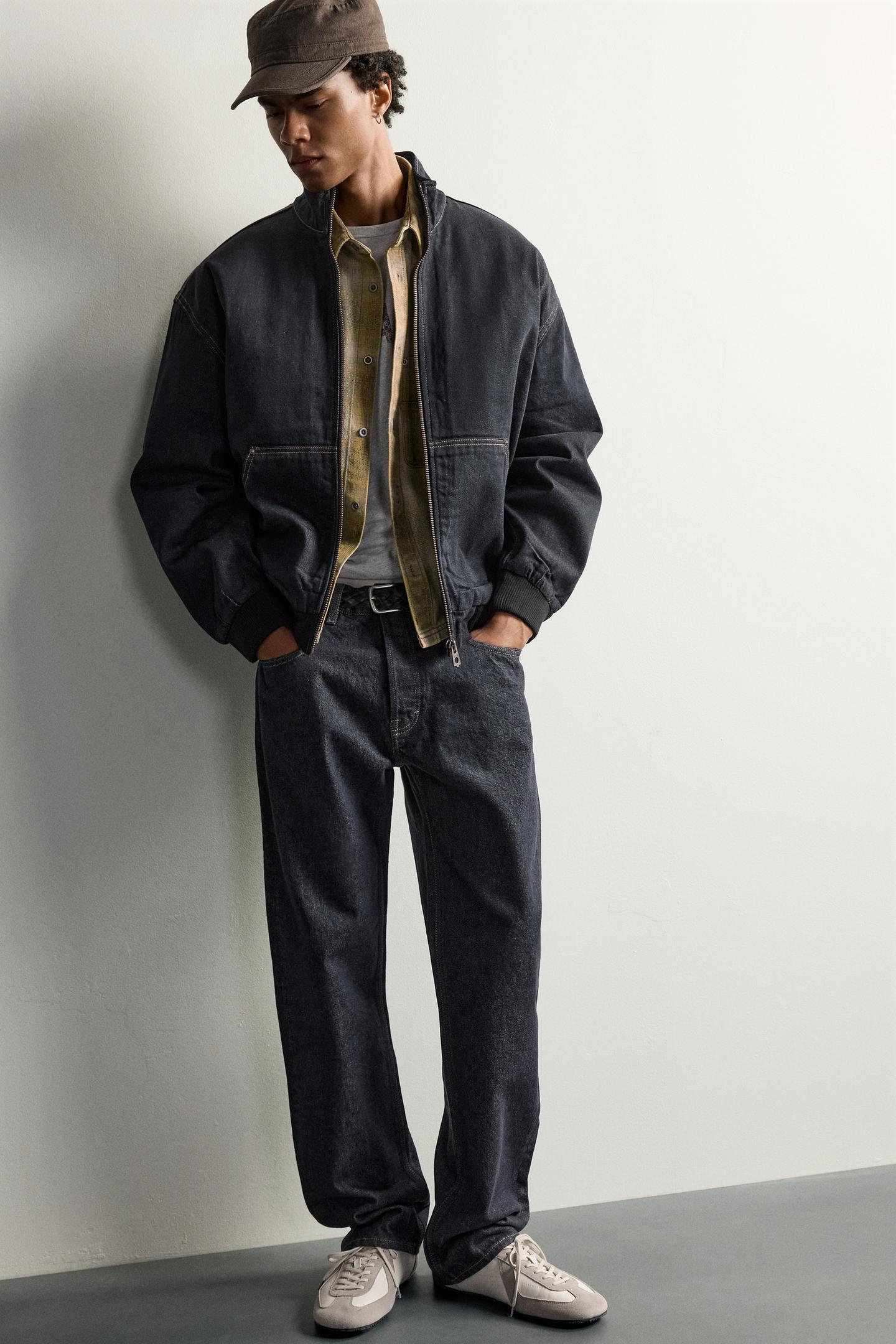 Мужская куртка Zara Relaxed Fit Quilted Denim, цвет: Индиго — фото 6