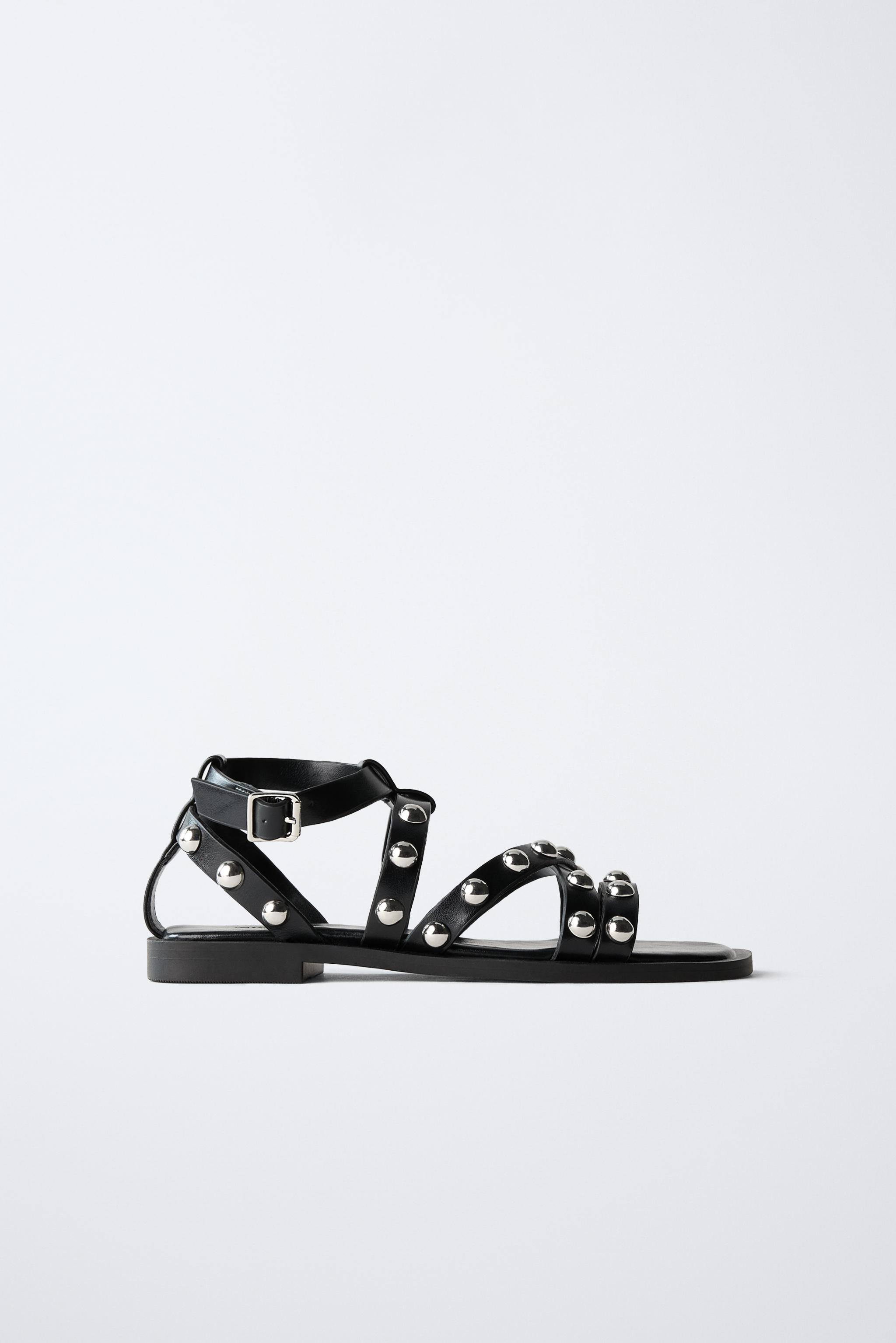 STUDDED SANDALS Black ZARA New Zealand1