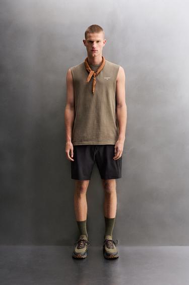 CONTRAST PRINT TANK TOP - washed green by Zara - Image 0