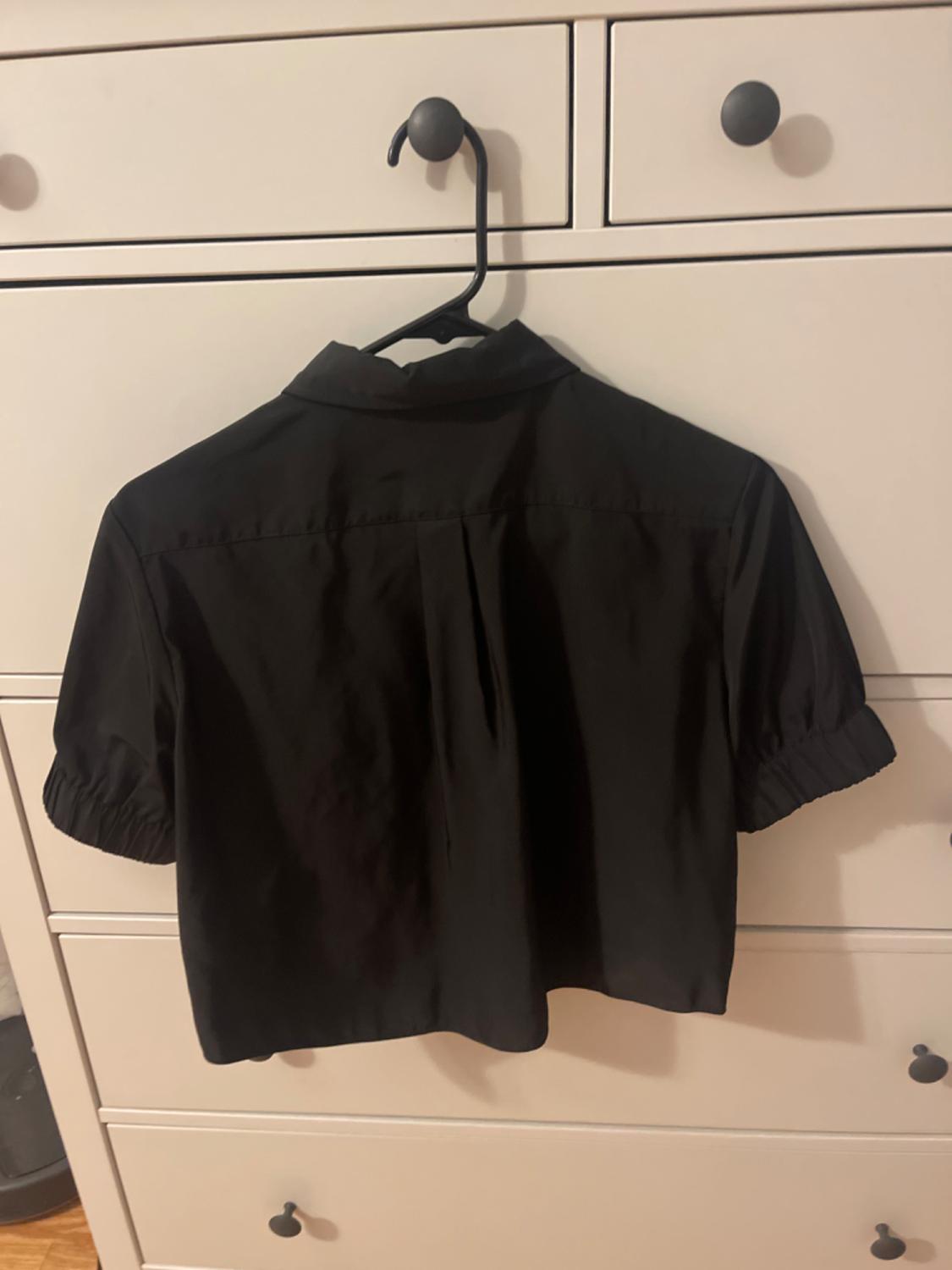 BLACK NYLON EFFECT TOP - Image 3