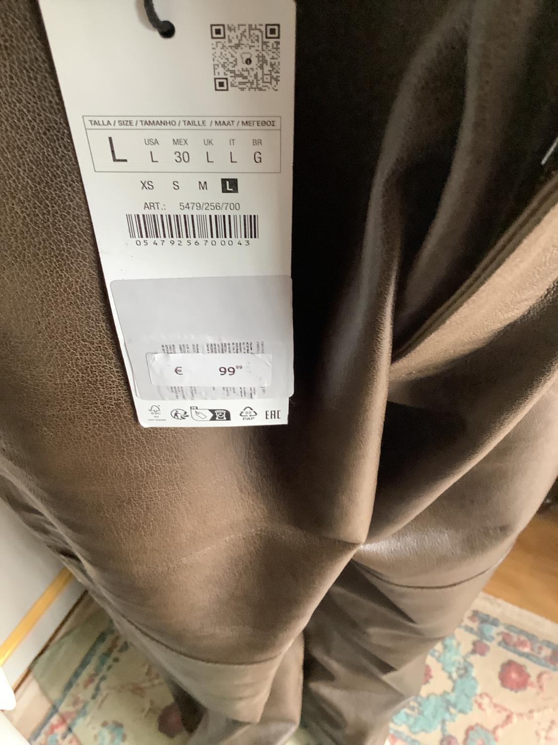 ZW LEATHER COLLECTION STRAIGHT-LEG TROUSERS WITH POCKETS - Image 3