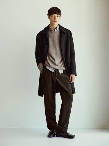 Zara Knit wool sweater with crew neck - Tortoise shell