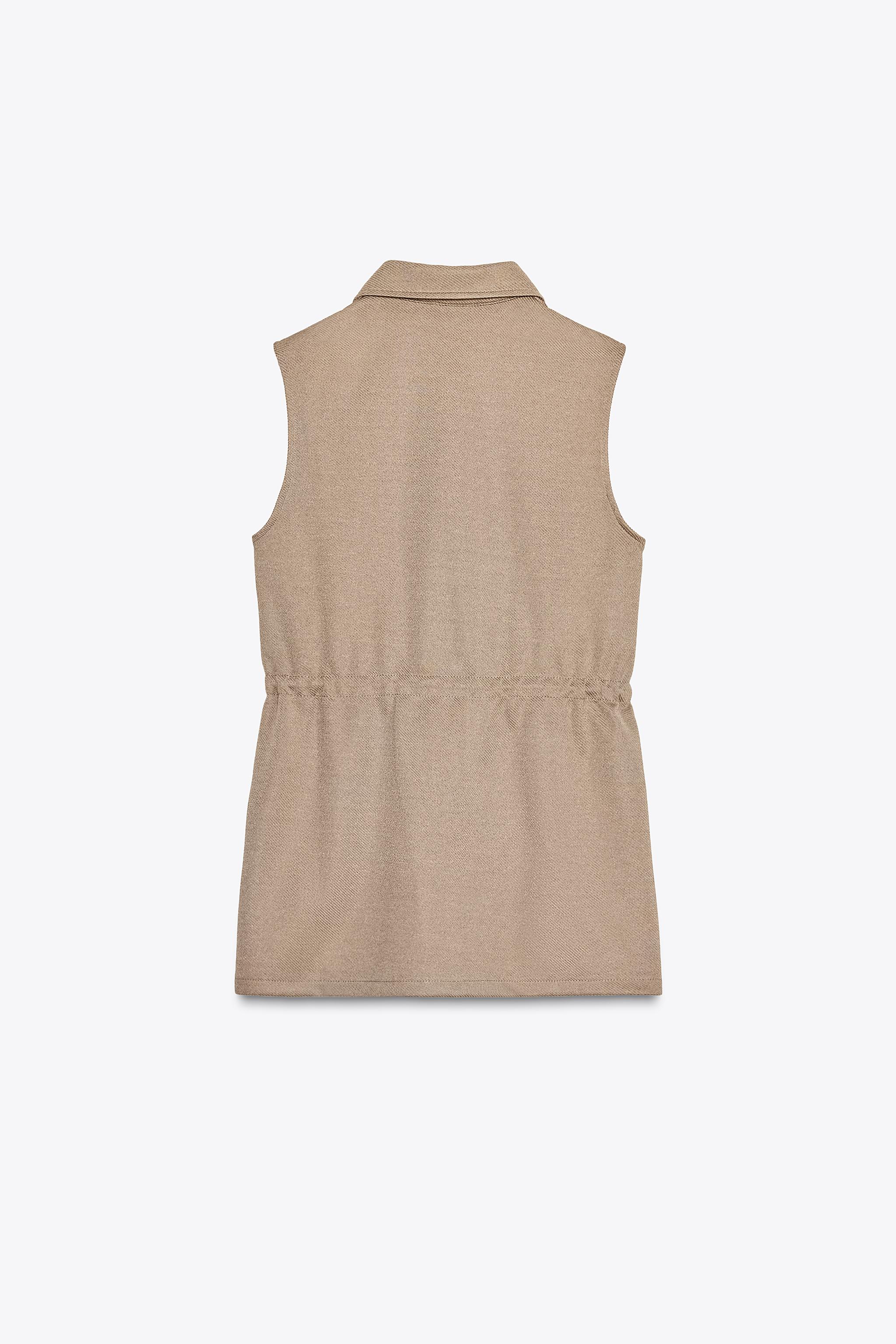 TWILL BUTTON VEST - Beige | ZARA United States