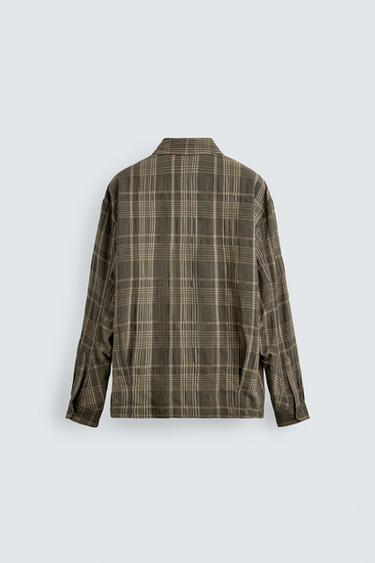 CHEMISE FLUIDE À CARREAUX - Kaki de Zara - Image 8