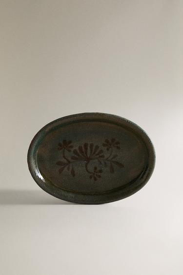 PORTE-SAVON SALLE DE BAIN CÉRAMIQUE FLORAL - Verts de Zara