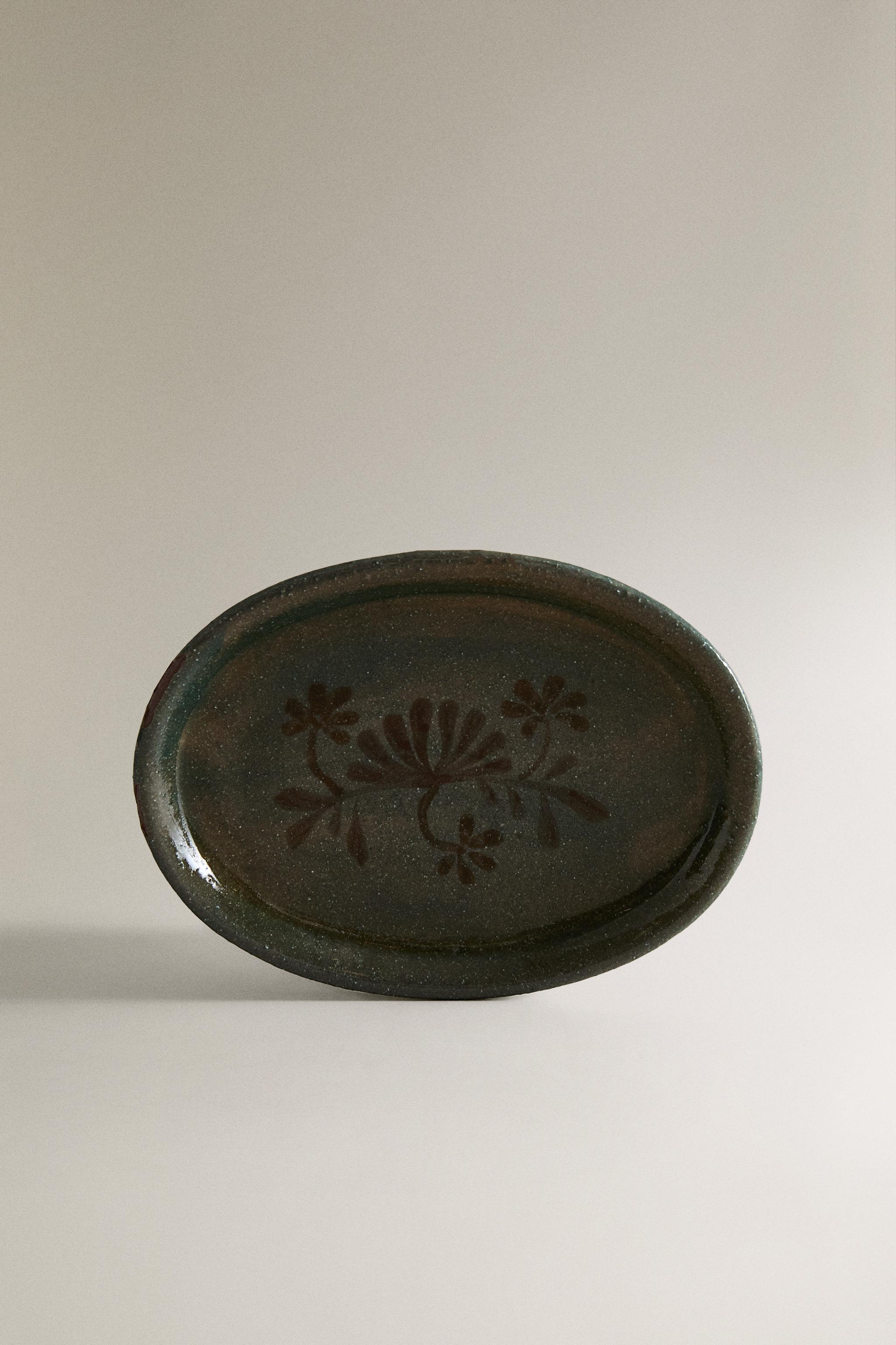 FLORAL CERAMIC BATHROOM SOAP DISH