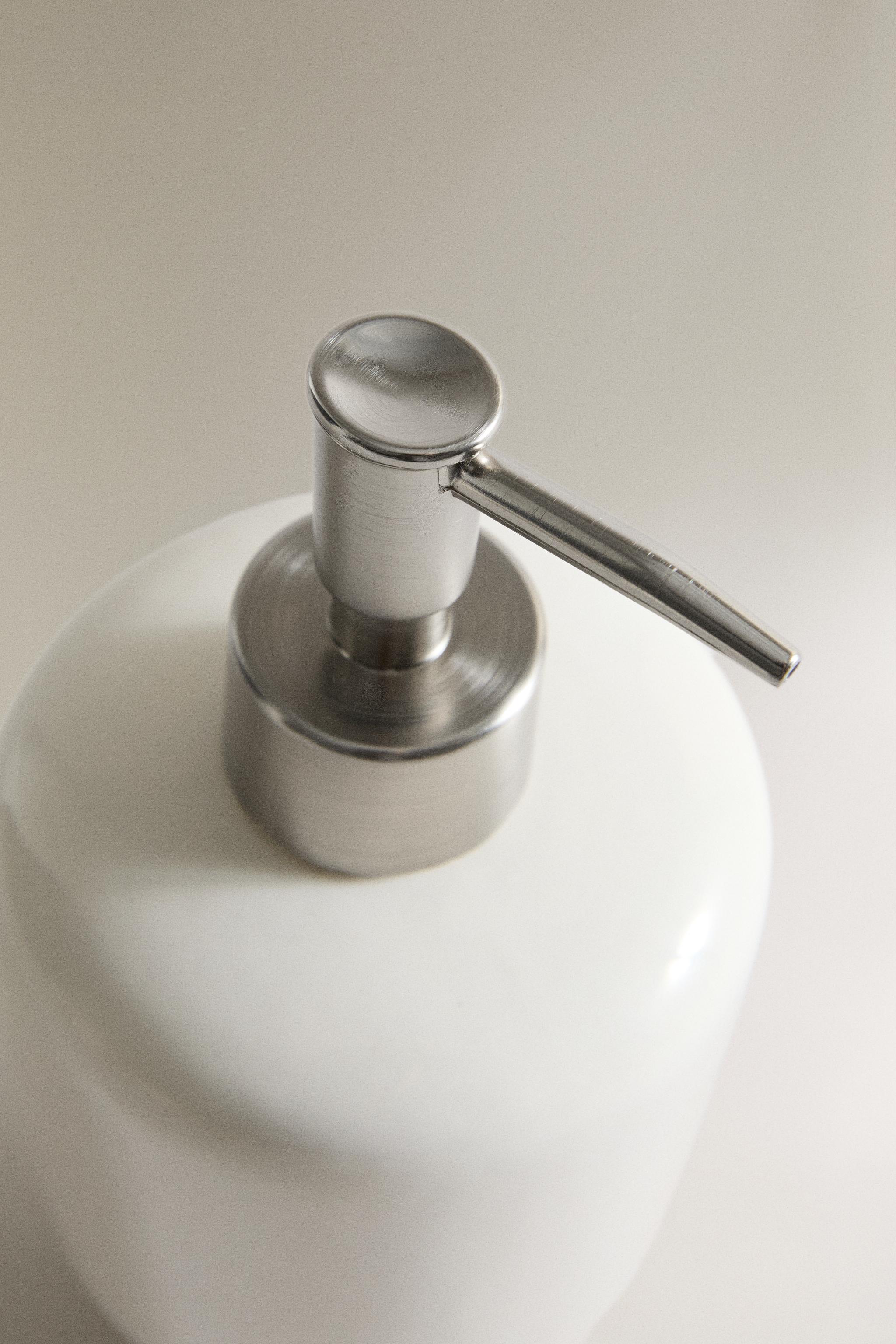 CREAM CERAMIC SOAP DISPENSER