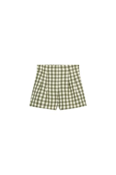 SHORT À CARREAUX VICHY - Vert moyen de Zara