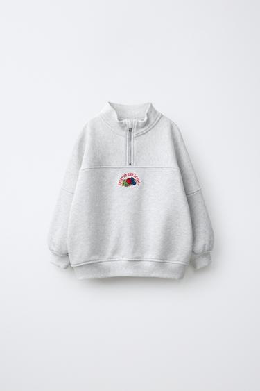 Zara FRUIT OF THE LOOM™ EMBROIDERED SWEATSHIRT - Gray marl