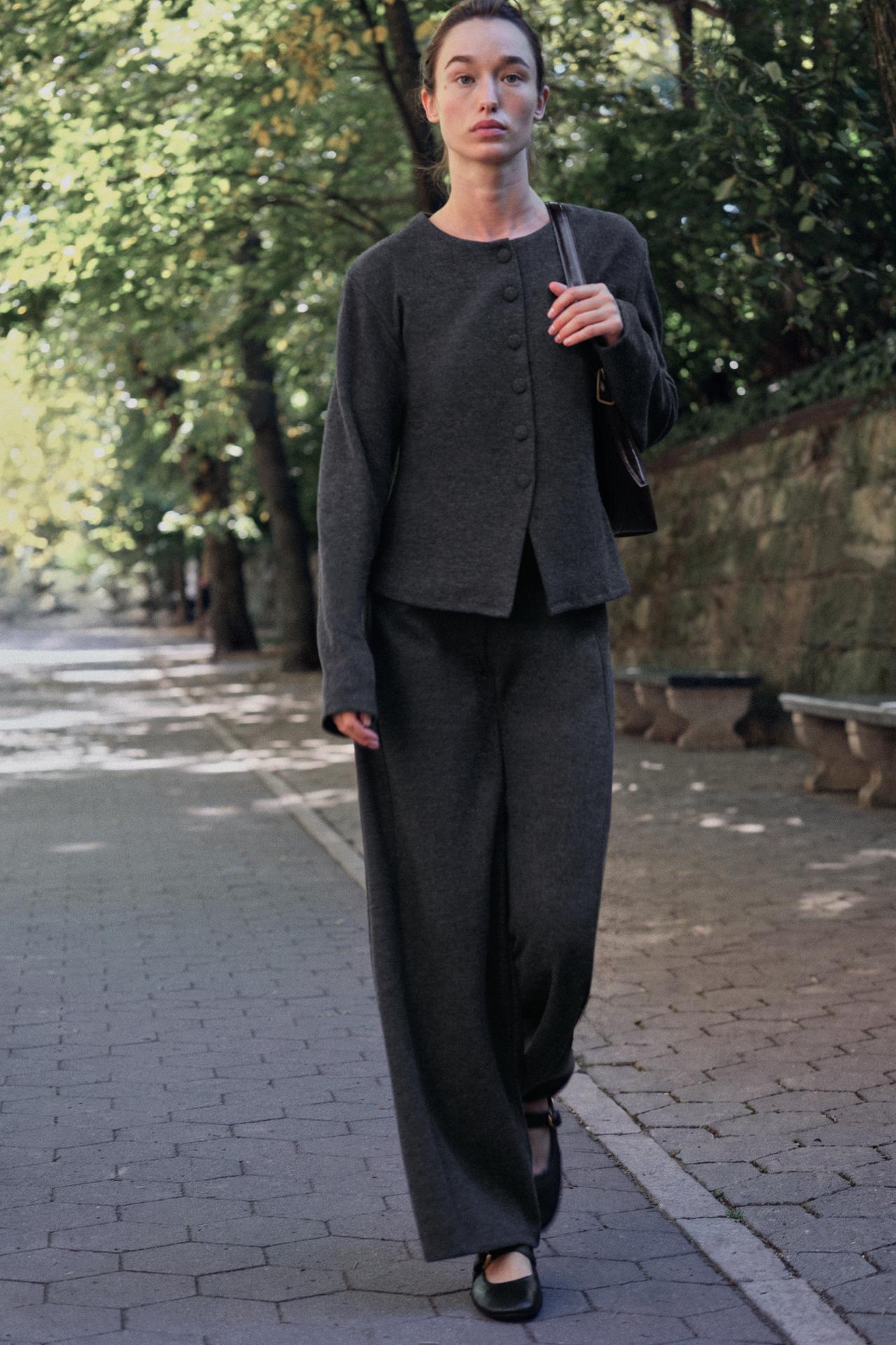 SOFT VOLUME PANTS — Anthracite grey