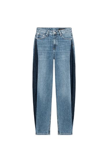 JEANS ZW COLLECTION BARREL PATCHWORK - Azul de Zara