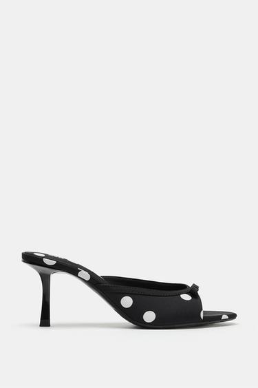 PRINTED MULE WITH BOW DETAIL - Black by Zara - Image 0