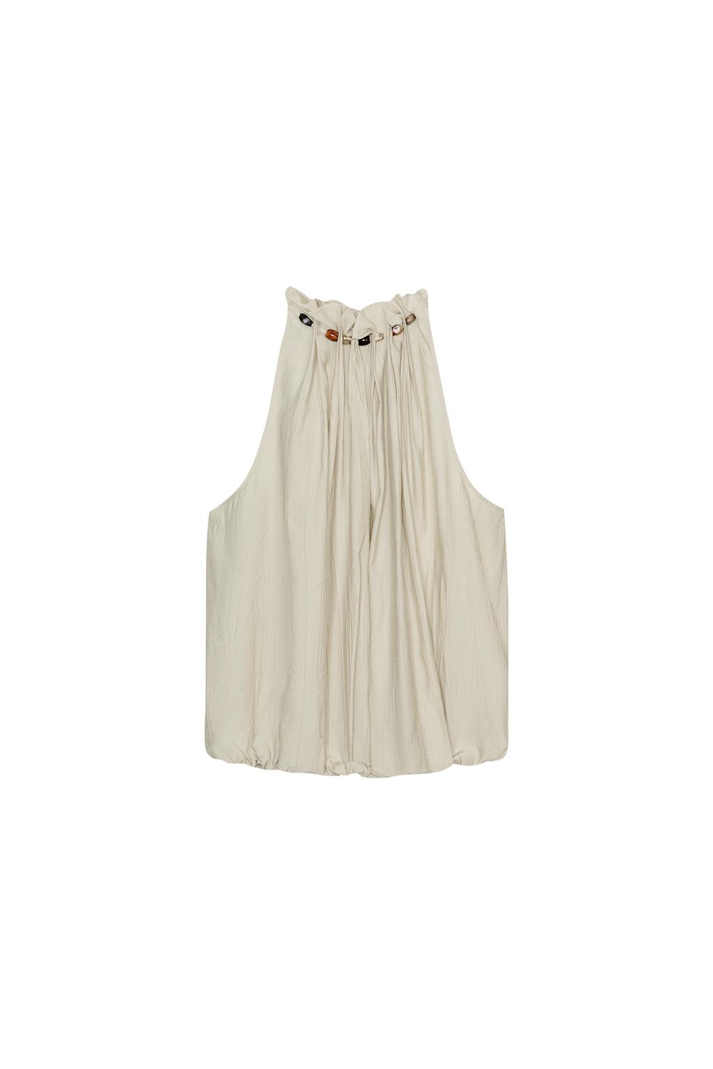 BEADED BALLOON HALTER TOP - image 3