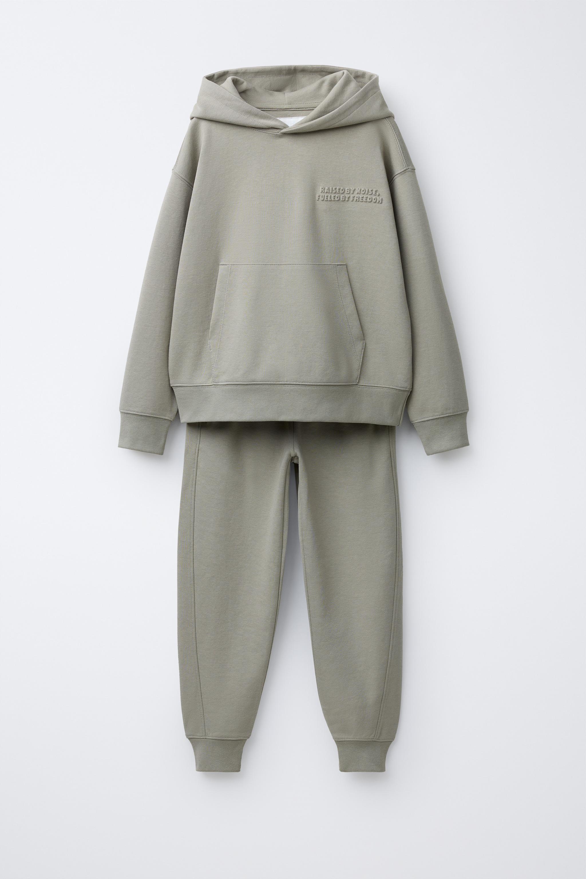 パウダー POWDER 金魚柄セットアップ KABARTMA YAZILI INTERLOCK SWEATSHIRT VE JOGGER TAKIM - Bej | ZARA