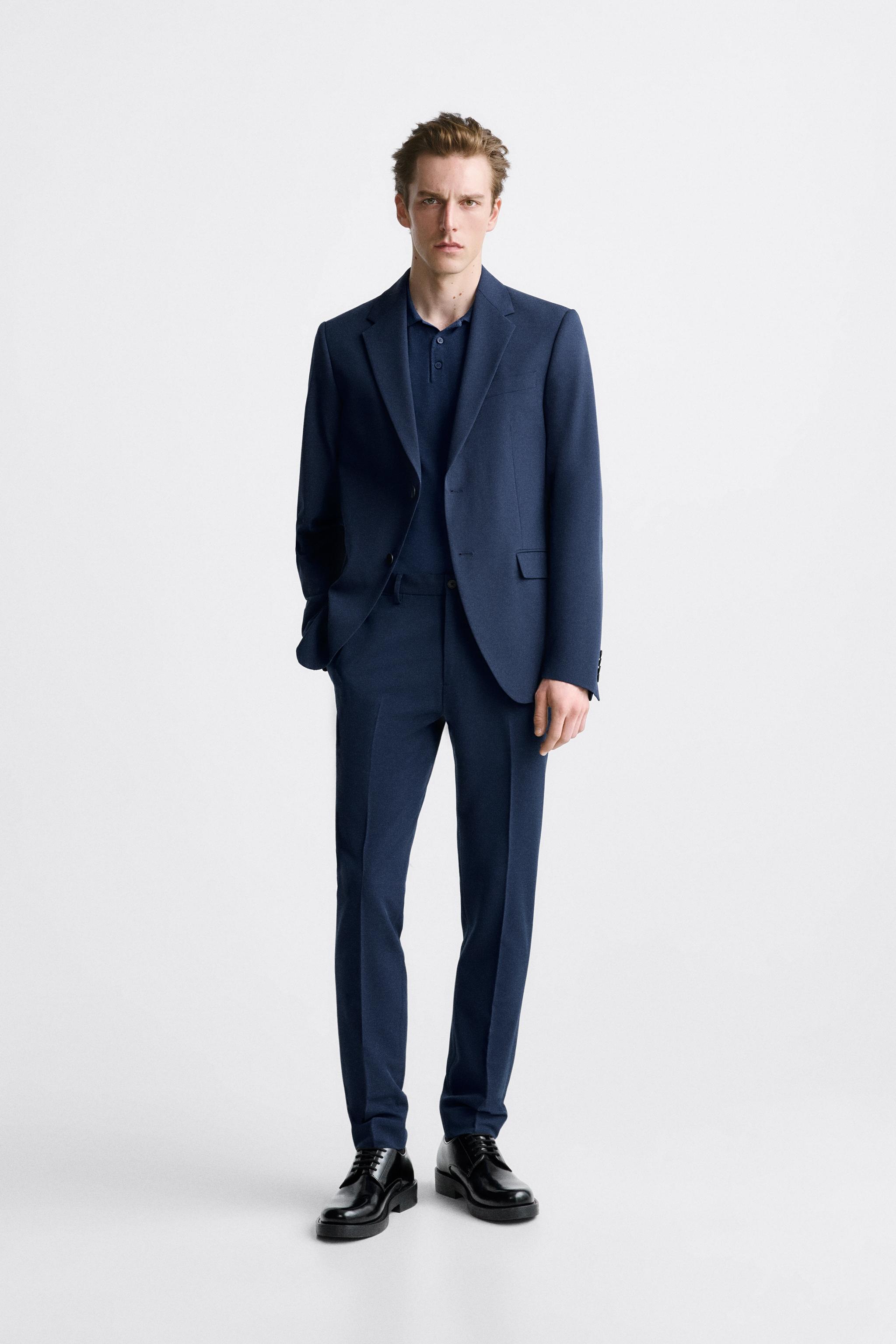 Zara blue 2025 trouser suit