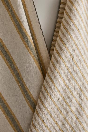 PACK OF STRIPED TEA TOWELS (PACK OF 2) - Blue / Green by Zara - Image 3