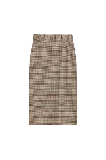 PLAID PENCIL SKIRT