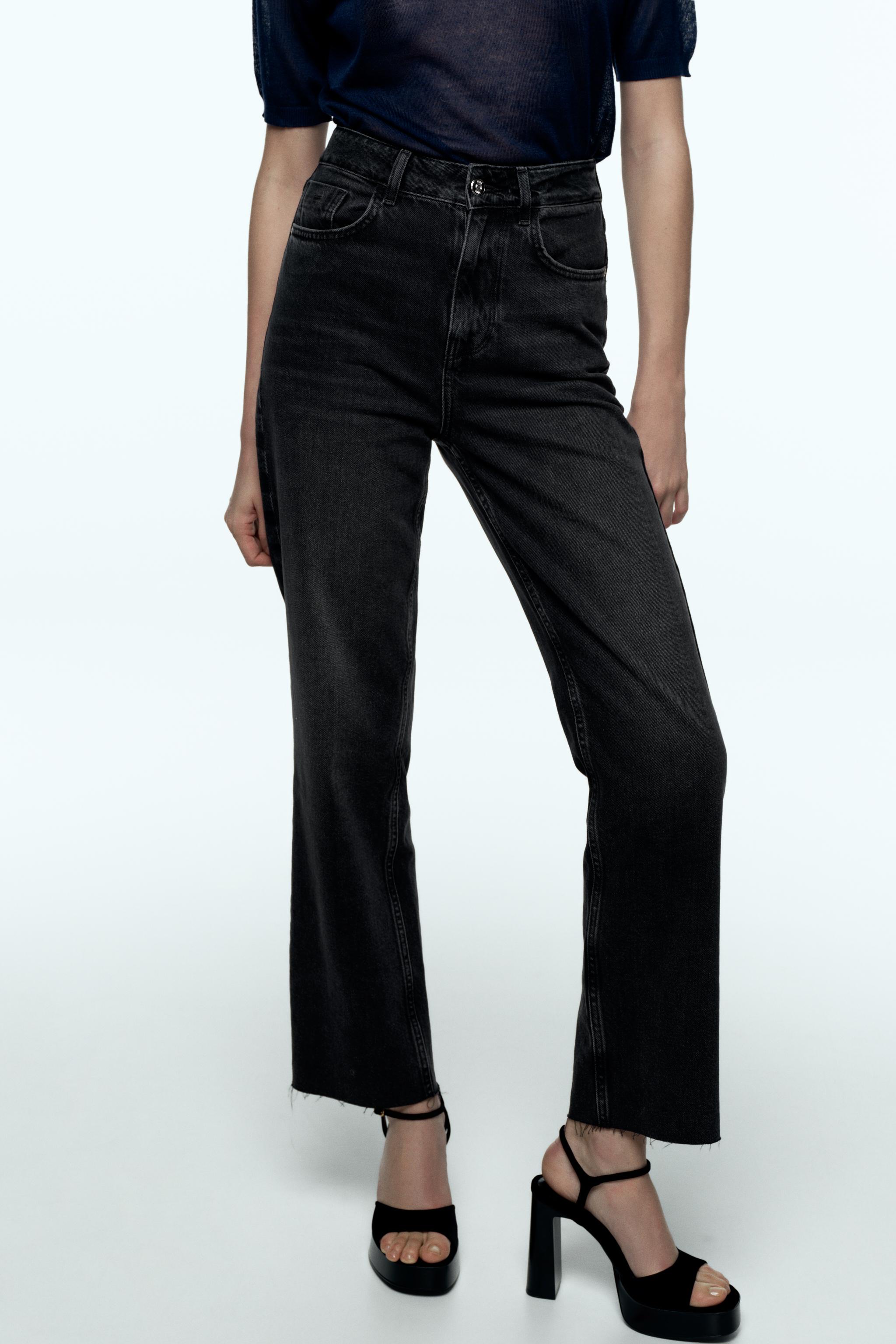 Z1975 DENIM STRAIGHT CUT JEANS WITH A HIGH WAIST - Blue | ZARA United States