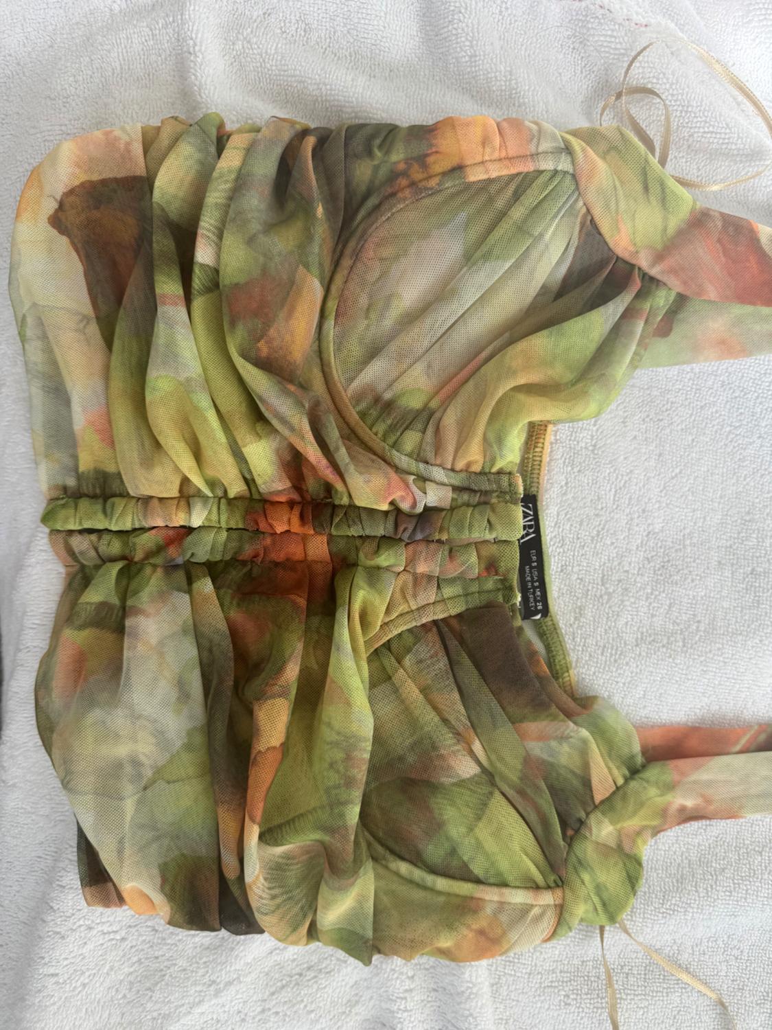 PRINTED TULLE CORSET TOP - Image 4