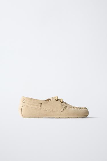 MOCASÍN PIEL - Marrón Arena de Zara