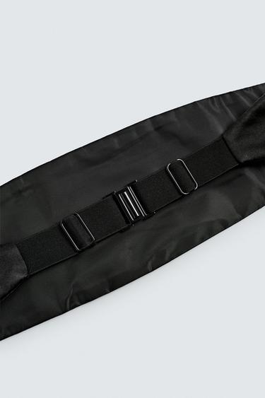 100% SILK TUXEDO-STYLE SASH BELT - Black by Zara - Image 3