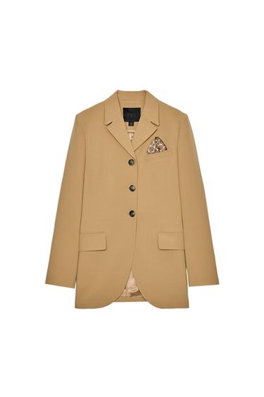 FITTED BLAZER WITH CONTRAST SCARF ZW COLLECTION