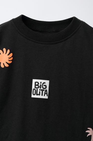 T-SHIRT À IMPRIMÉ ÉLÉMENTS - Gris anthracite de Zara - Image 2