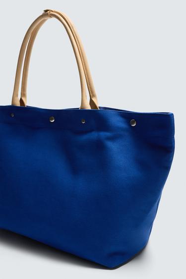 SAC SHOPPER DÉTAILS CUIR AARON LEVINE X ZARA - Bleu de Zara - Image 4