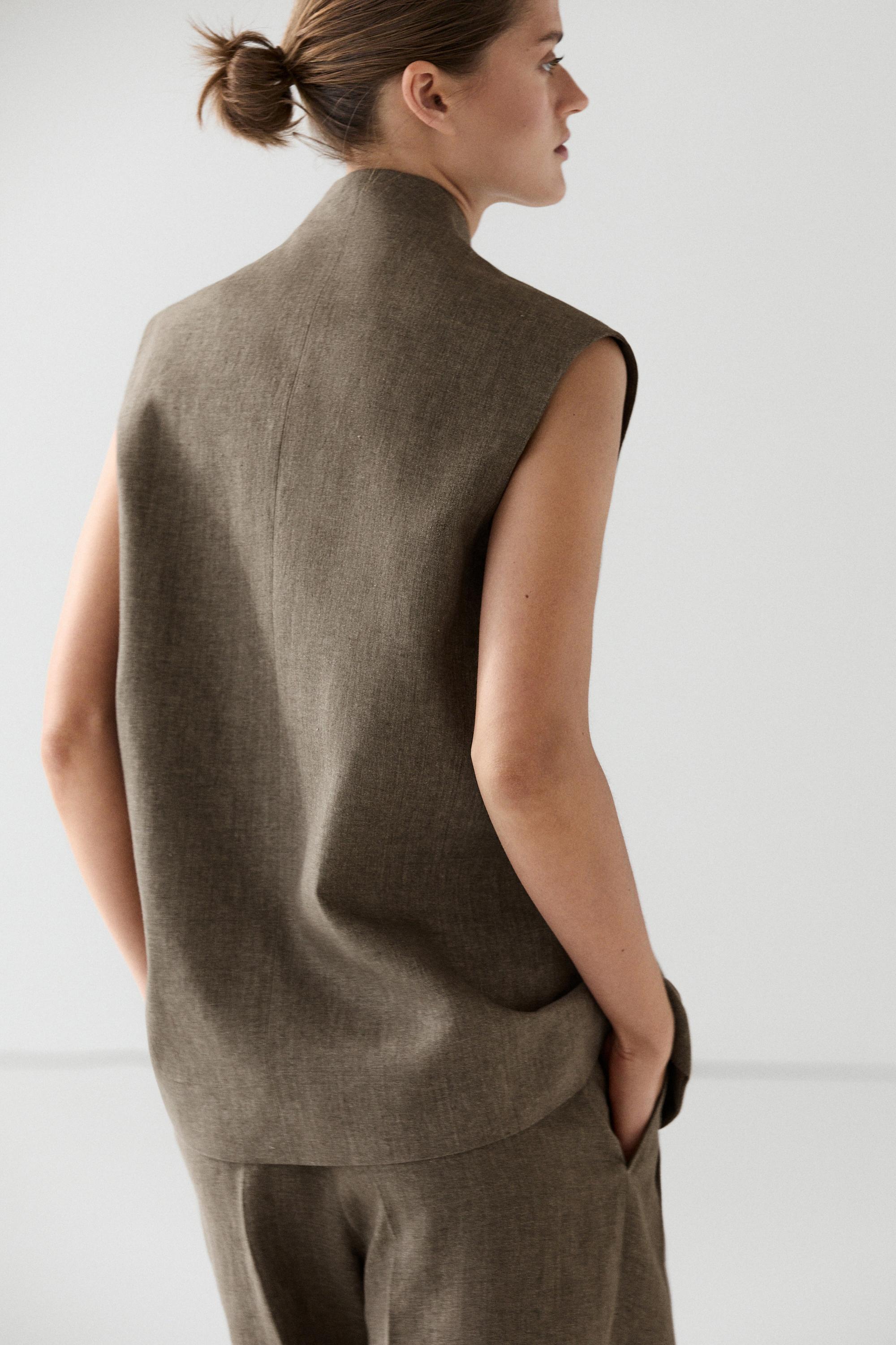 Linen melange waistcoat