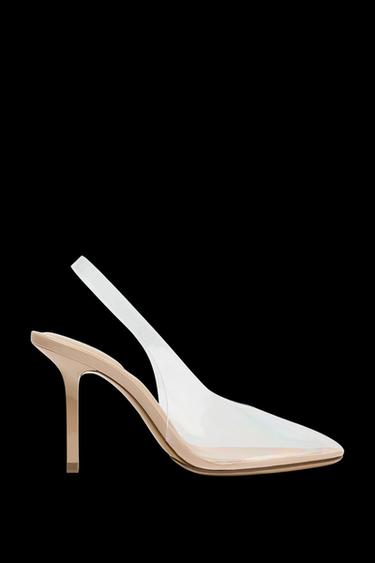 Zara VINYL HEELED SLINGBACKS - Light beige - Image 0