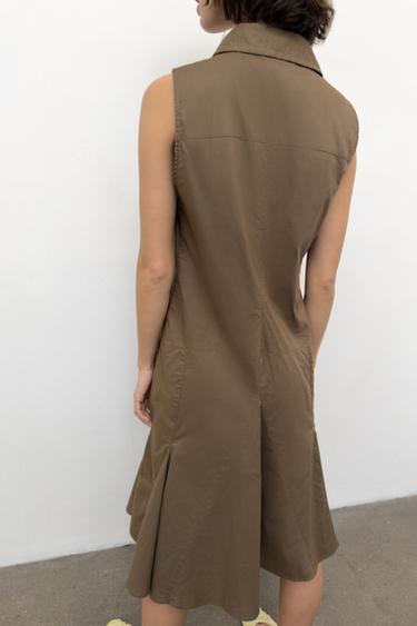 MIDI SHIRT DRESS - Tobacco by Zara - Image 4