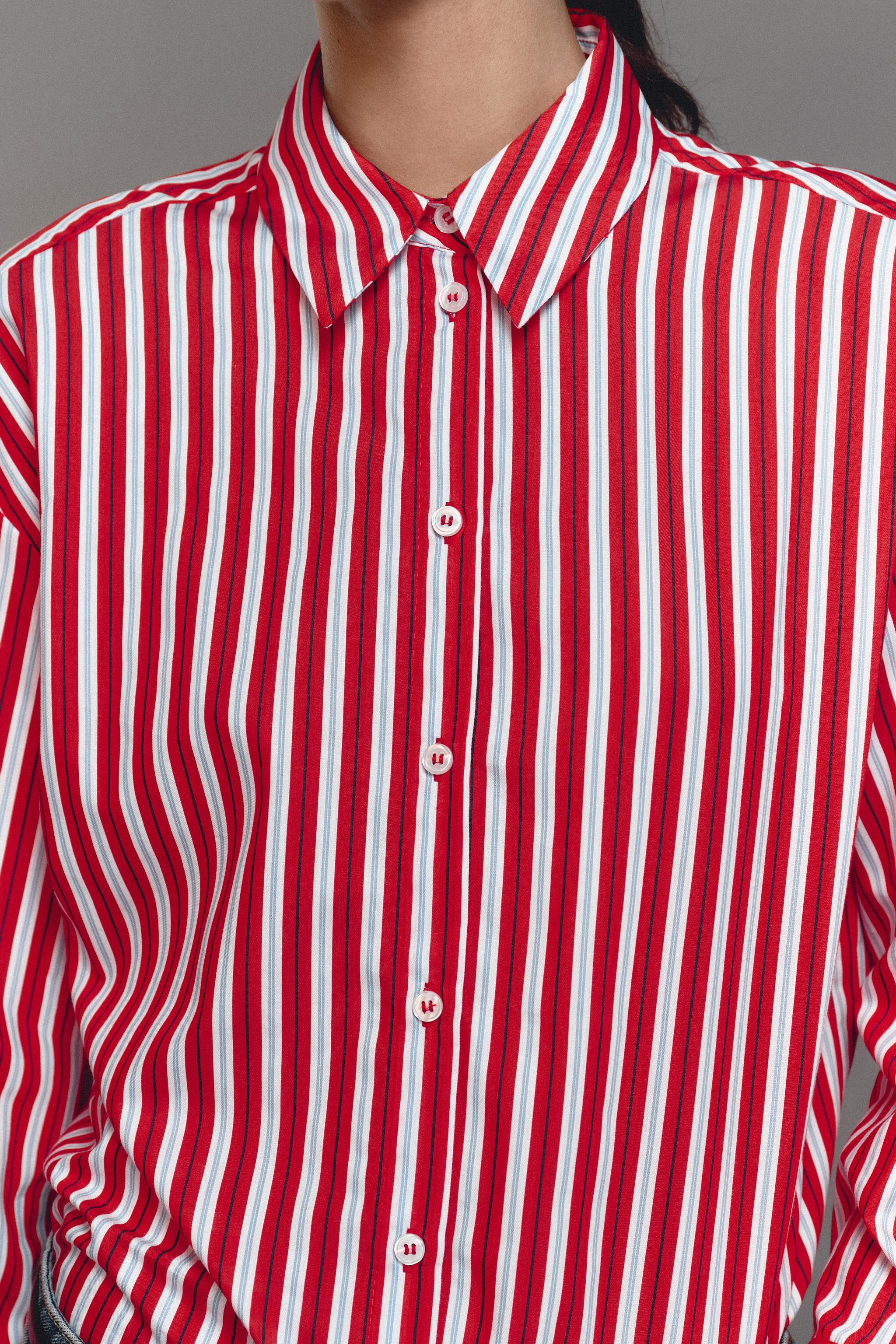 STRIPED SHIRT — White / Red