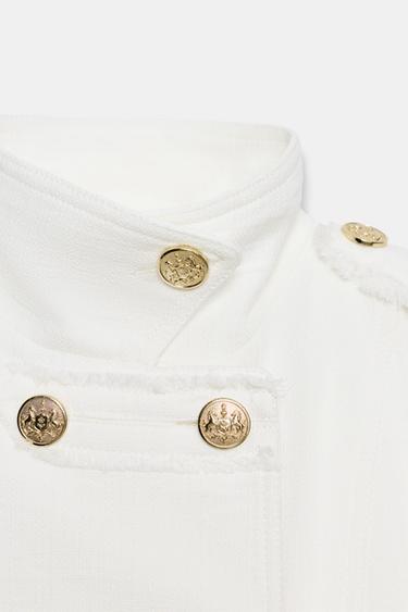 BLAZER CROISÉ BOUTON DORÉ - Écru de Zara - Image 11