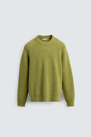 PULL STRUCTURÉ CANNELÉ - Vert clair de Zara - Image 7